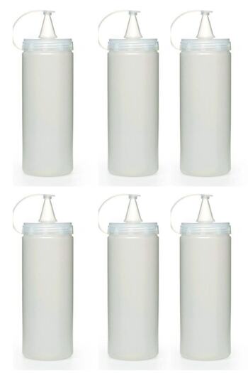 Buffer ® 6 Pieces Transparent Lid Leak Proof Oil Sauce Bottle Plastic Oil Pot 400 MlAP-9028