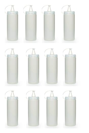 Buffer ® 12 Pieces Transparent Lid Leak Proof Oil Sauce Bottle Plastic Oil Pot 400 MlAP-9028