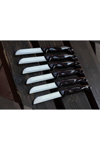 Solingen 6 Pieces Black Fruit and Vegetable Knives - Serrated Holes