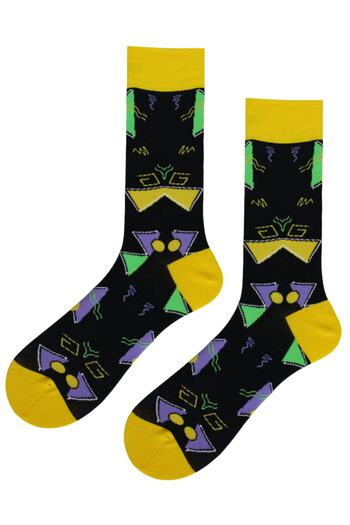 DAYCO Geometry Patterned Colorful Unisex Seamless Toe Socks