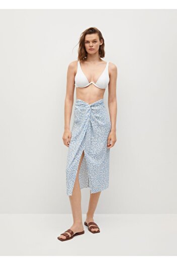 MANGO Woman Fustă cu model albastru cer de damă 