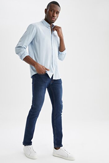 DeFacto Slim Fit polokošile s dlouhým rukávem