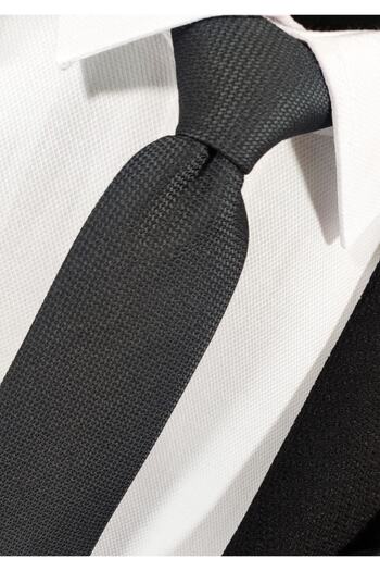 BLC Basic Line Co. Anthracite Gray Color Dobby Tie Handkerchief Set