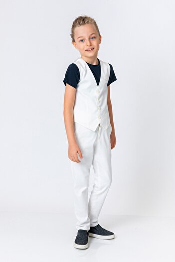incity Boy's Ecru White Vest
