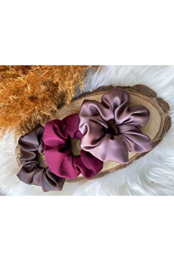 Donna Liberta Women's 3-Piece Satin Hair Rubber Buckle Set