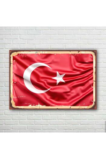 TRENDPOSTER Türk Bayrağı Retro Ahşap Poster