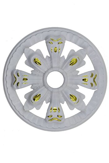 Genel Markalar Decogold Saray Tavan Motif 25*25 Cm Beyaza Altın Küçük Avize Göbeği