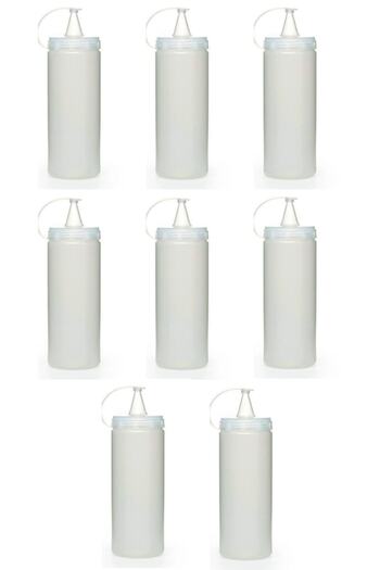Buffer ® 8 Pieces Transparent Lid Leak Proof Oil Sauce Bottle Plastic Oil Pot 400 MlAP-9028