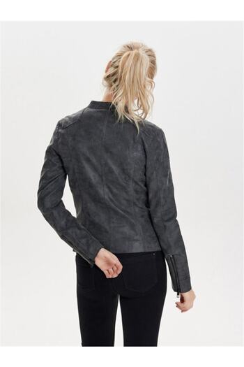 ONLY Onlava 15102997   Women's Black Faux Leather Biker Otw Noos