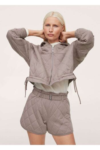 MANGO Woman Belted Quilted Shorts