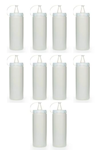 Buffer ® 10 Pieces Transparent Lid Leak Proof Oil Sauce Bottle Plastic Oil Pot 400 MlAP-9028