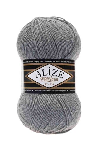 Alize (5 Τεμάχια) Σπειρώματα Πλεκτομηχανής Χειροποίητα Κλασικά Σπειρώματα Σούπερλανά 21 Γκρι για Πλεκτό Γιλέκο, Ζακέτα, Κασκόλ, Πουλόβερ