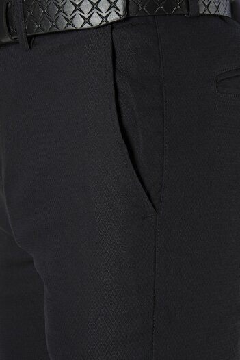 Terapi Men Erkek Siyah Slim Fit Italyan Dar Kalıp Keten Pantolon