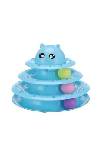 Mixpet Pink Cat Toy - Headed, Three Layers, Rotating Ball, 24.5x19.5 Cm