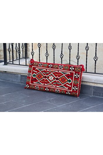 BAKIRÖZÜ HOME Şark Köşesi Takımı Sırt Dayama Yastığı Anadolu Kırmızı Modeli (sünger Dahil) 40 X 90 X 12 Cm
