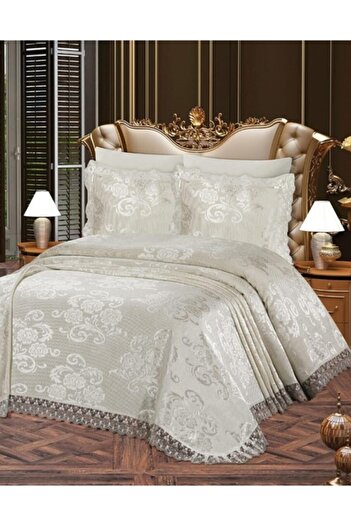 Çeyizci Sokağı French Lace Aden Brocade Bedspread 3 Pieces