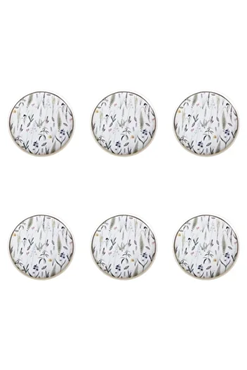 Porland Botanical Pattern Flat Plate 27cm Set of 6