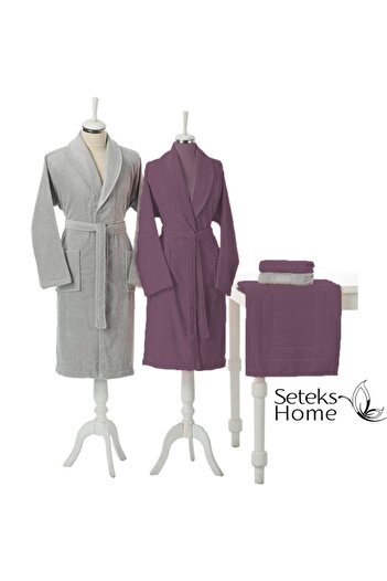 Özdilek Camellia Happy Family Set - Grey Plum