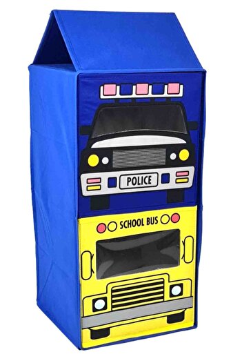 Binbirreyon 2 Çekmeceli Askılı Dolap Düzenleyici 2 Katlı 28x28x56cm Mavi