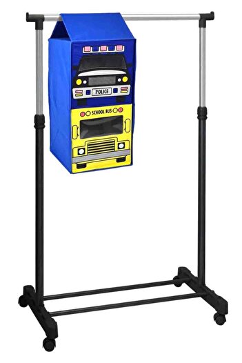 Binbirreyon 2 Çekmeceli Askılı Dolap Düzenleyici 2 Katlı 28x28x56cm Mavi
