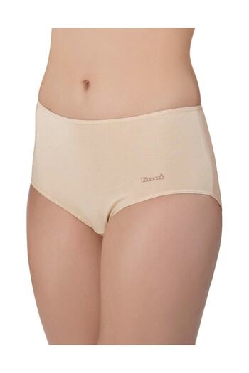 Kom Chiloți de damă Skin Basic Maxi din bumbac cu talie înaltă din 2 piese Culoarea pielii