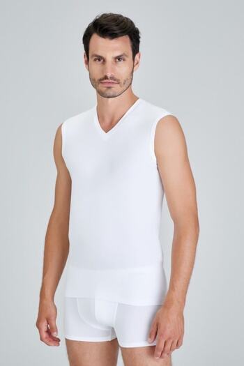 Kom Men's Black Francesco V-Neck Undershirt