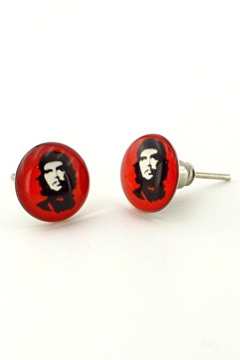 Solfera Che Guevara Red Black Unisex Steel Earrings E780