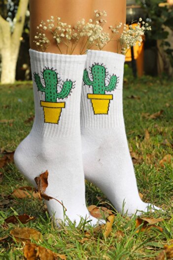 çorapdunyam Κάλτσες τένις Unisex Cactus Perfumed College Kk0091