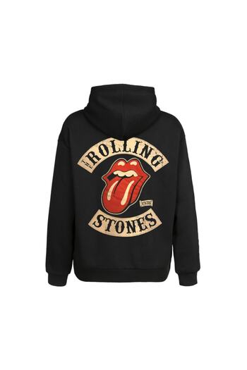 Orijin Tekstil Ανδρικό φούτερ με μαύρη κουκούλα Rolling Stones μπροστά και πίσω