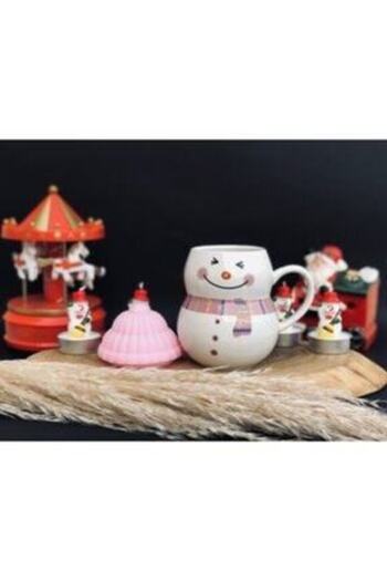 Tohana Pink Snowman Christmas Gift Mug