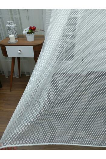 Esse Home Geometric Pattern Tulle Curtain, 500x260, Sparse Pleat, 1/2