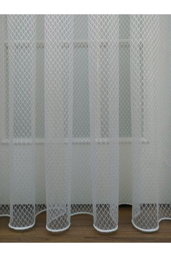 Esse Home Geometrik Desen Tül Perde, 500x260, Seyrek Pile, 1/2