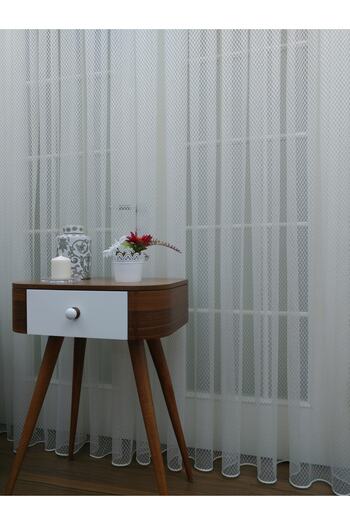 Esse Home Geometrik Desen Tül Perde, 500x260, Seyrek Pile, 1/2