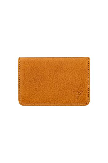 Garbalia Mustard Yellow Magnet Genuine Leather Magnetic Card Holder Wallet