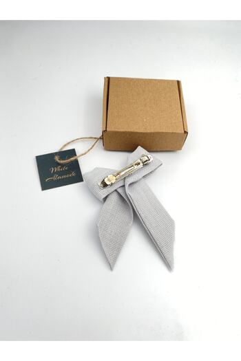 White Alamode Bow Series Gray Buckle