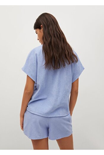 MANGO Woman Жіноча сукня з еластичної бавовни Gok Blue