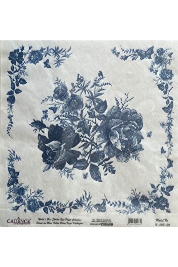 Cadence Blue Shades of the Earth Brass Decopage - K007 Floral Patterned 30*30
