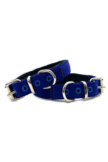 Tasma Market Navy Blue Soft Textured Column Dog Collar
