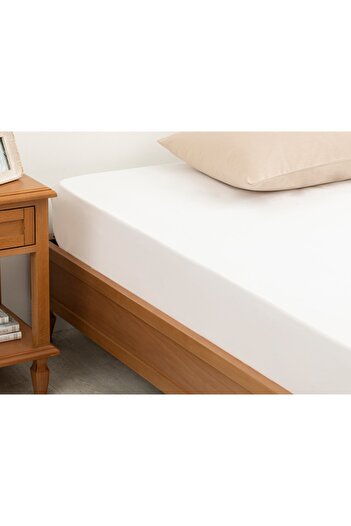 English Home White Plain Cotton Oversize Elastic Sheet