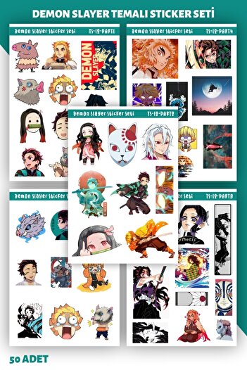 TUGİBU Kimetsu No Yaiba Demon Slayer Anime Sticker Set Laptop Agenda Notebook Book