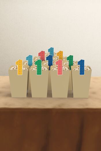 Hey Parti Boho Baby Multicolor 1 Year Old Themed Corn Box of 10