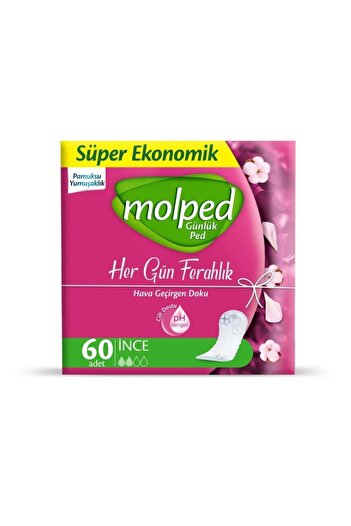 Molped Every Day Freshness Daily Pad Unperfumed 60 Pieces X 4 Pack 240 Pieces
