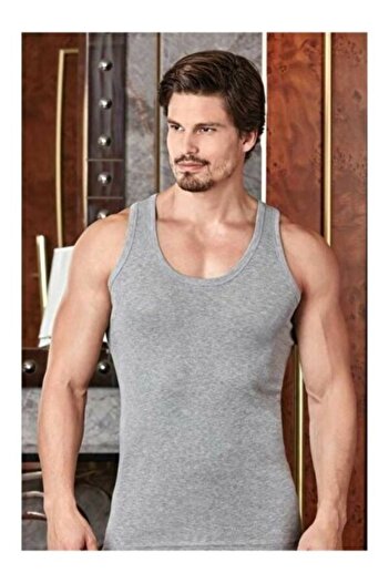 İki Yıldız 6-pack Men's Undershirt Gray Model 02