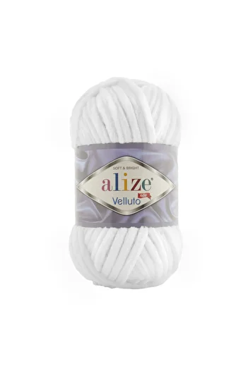 Alize Subebek 5 τεμάχια Velluto Velvet νήμα πλεξίματος στο χέρι Χρώμα:55 Λευκό