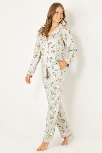 Doremi Floral Natural Viscose Soft Buttoned Pajama Set