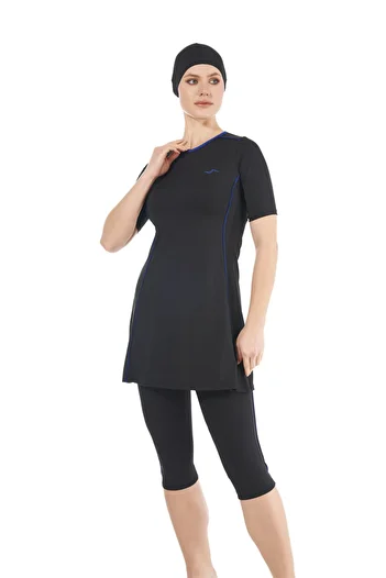 Estiva Women's Half Sleeve Tights Swimsuit - Black
