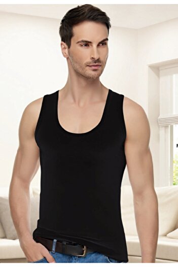 Tutku Elit Men's Black Modal Elastane Undershirt 3 Pack