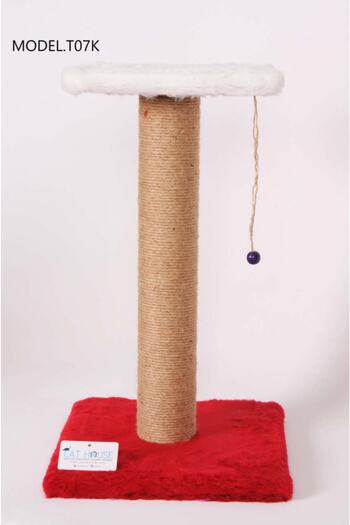 Cathause Cat House T07 Painted Cat Scratching Red 58 cm