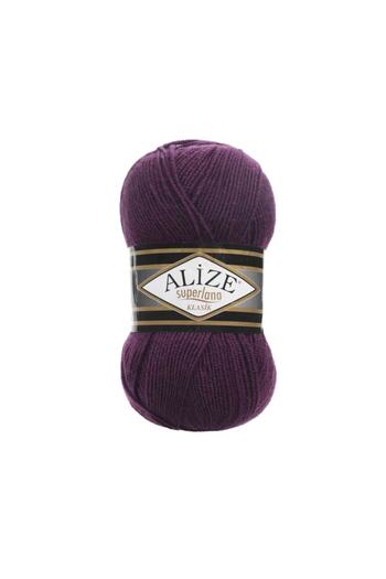 Alize Superlana Classic 111 Plum Vest Cardigan Sweater Yarn 25% Wool 100 Gr 280 Meters