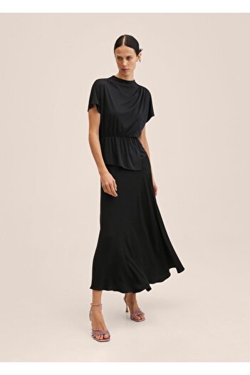 MANGO Woman Gathered Waist T-Shirt